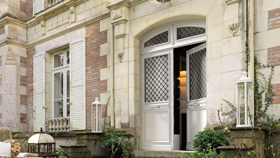 porte entree bois store deco